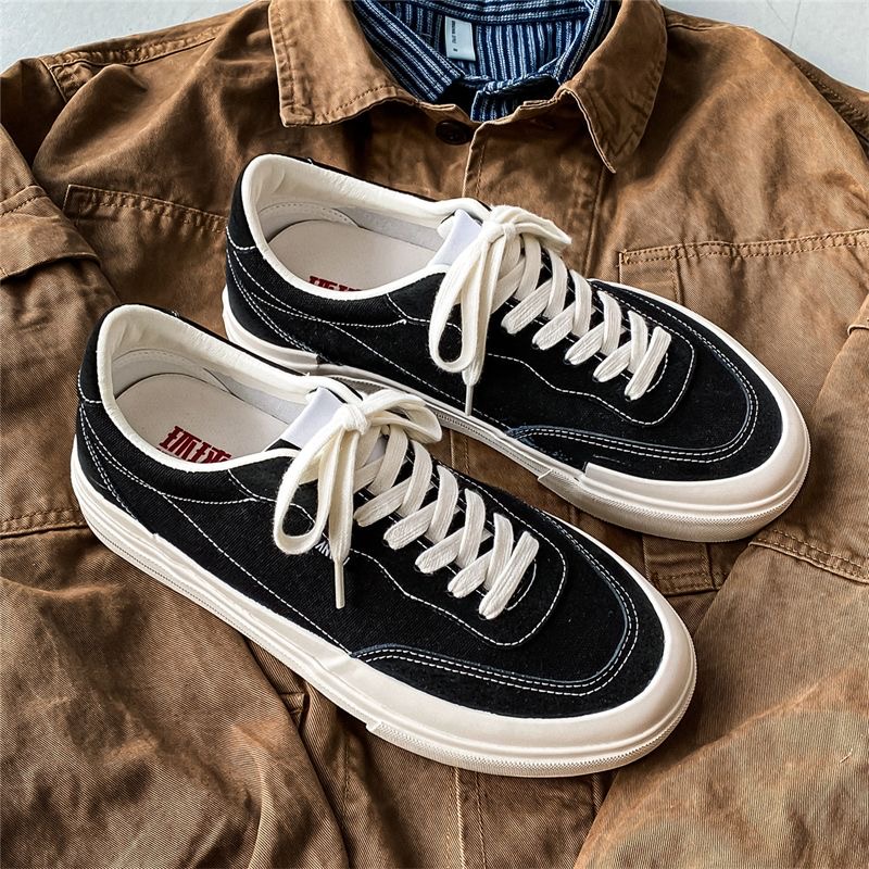 Low-top canvas shoes boys Korean version of the hundred with flat bottom vulcanized tide shoes male skateboarding shoes